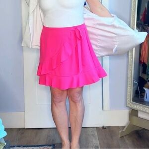 Women’s Hot Pink Ruffled Wrap Skirt